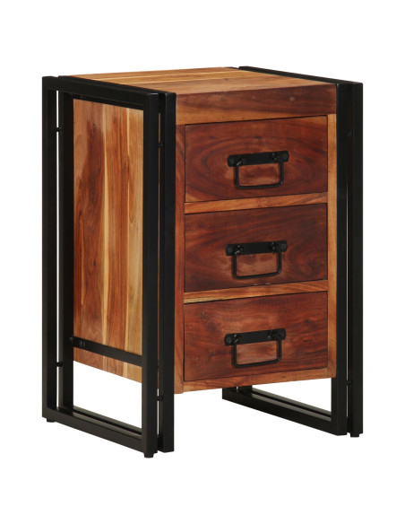 Comodino  40x40x59 cm in legno massello di acacia