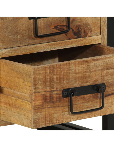 Comodino  40x35x50 cm in legno massello grezzo di mango