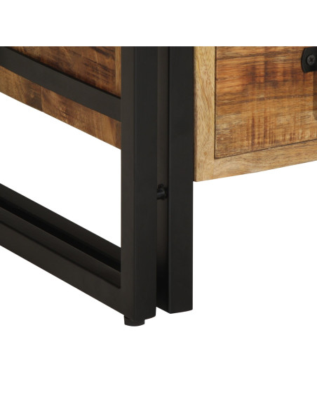 Comodino  40x35x50 cm in legno massello grezzo di mango