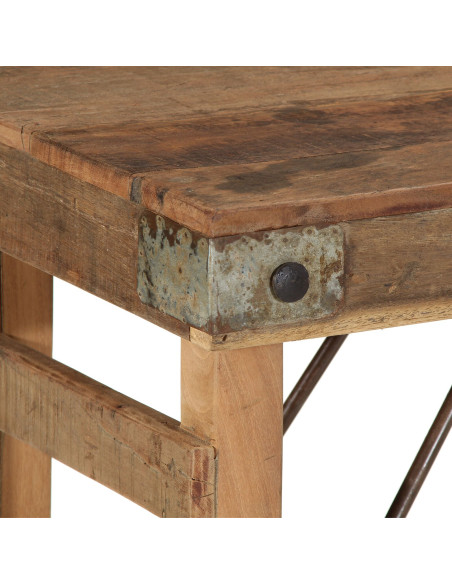 Tavolino Marrone 110 x 35 x 76 cm Legno Recuperato Massello