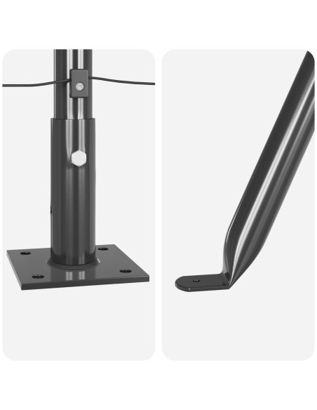 Pali di Recinzione  con Piastre di Base 26 pcs Ø32mm 68.5cm Acciaio Galvanizzato
