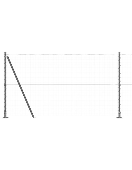 Pali di Recinzione  con Piastre di Base 26 pcs Ø32mm 68.5cm Acciaio Galvanizzato