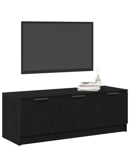 Mobile TV  Nero Rovere 102x35x36,5 cm Legno ingegnerizzato