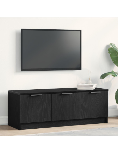 Mobile TV  Nero Rovere 102x35x36,5 cm Legno ingegnerizzato