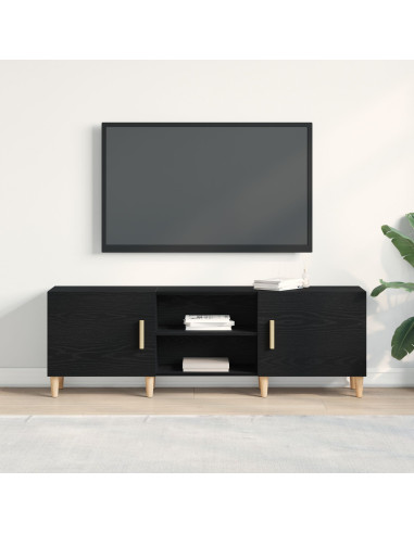 Mobile TV Rovere Nero 150 x 30 x 50 cm Legno multistrato