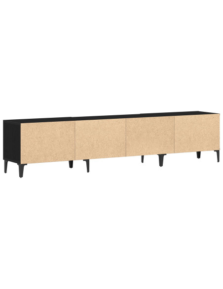 Mobile per TV Nero Rovere 180x31,5x40 cm Legno ingegnerizzato