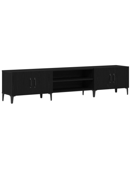 Mobile per TV Nero Rovere 180x31,5x40 cm Legno ingegnerizzato