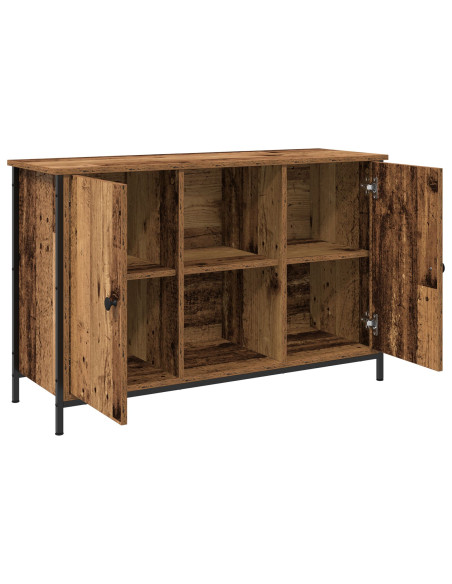 Mobile TV  in rovere artisanale 101x35x65 cm in legno ingegnerizzato e acciaio