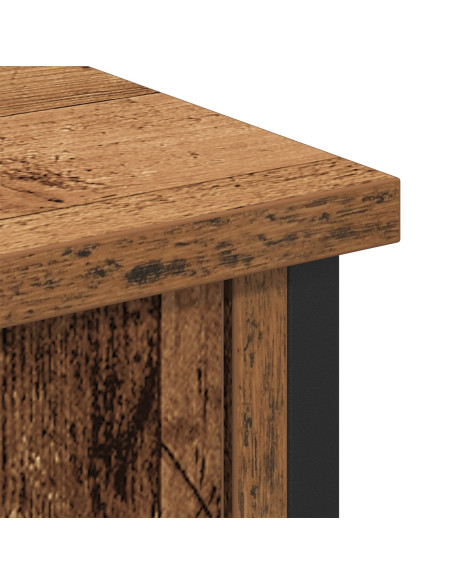 Mobile TV  in rovere artisanale 101x35x65 cm in legno ingegnerizzato e acciaio