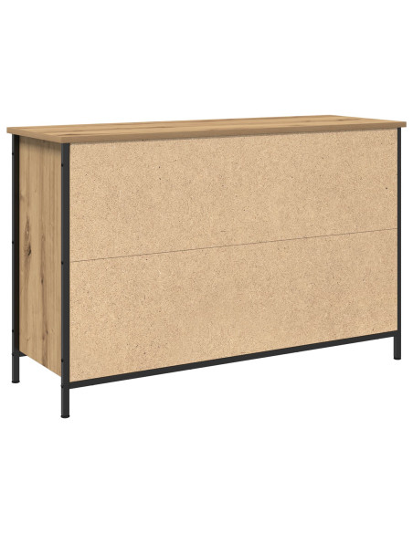 Mobile TV  Nero Rovere 101x35x65 cm Legno ingegnerizzato e Acciaio