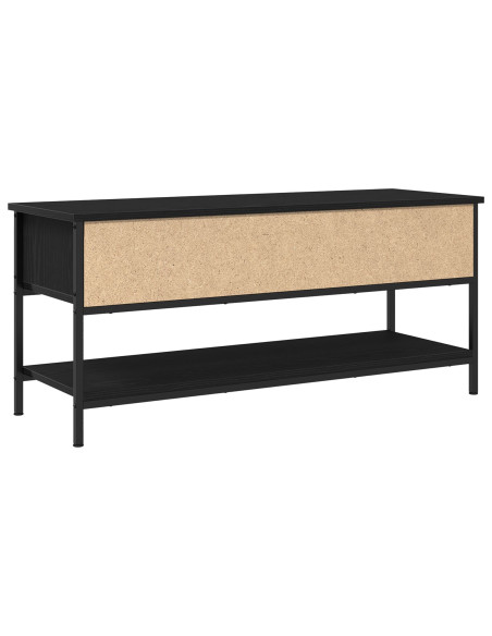 Mobile TV  Nero Rovere 100x35x45 cm Legno ingegnerizzato e Acciaio