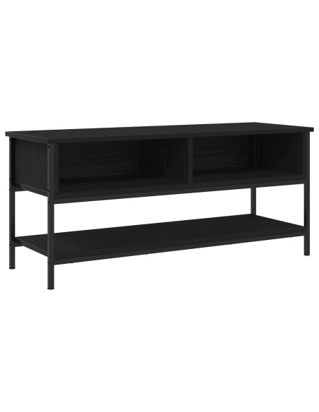 Mobile TV  Nero Rovere 100x35x45 cm Legno ingegnerizzato e Acciaio