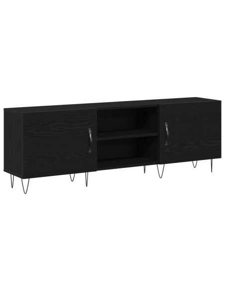 Mobile TV  Nero Rovere 150x30x50 cm Legno ingegnerizzato