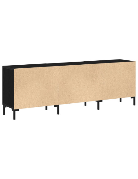 Mobile TV  Nero Rovere 150x30x50 cm Legno ingegnerizzato