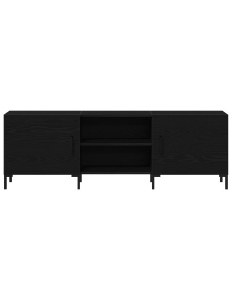 Mobile TV  Nero Rovere 150x30x50 cm Legno ingegnerizzato