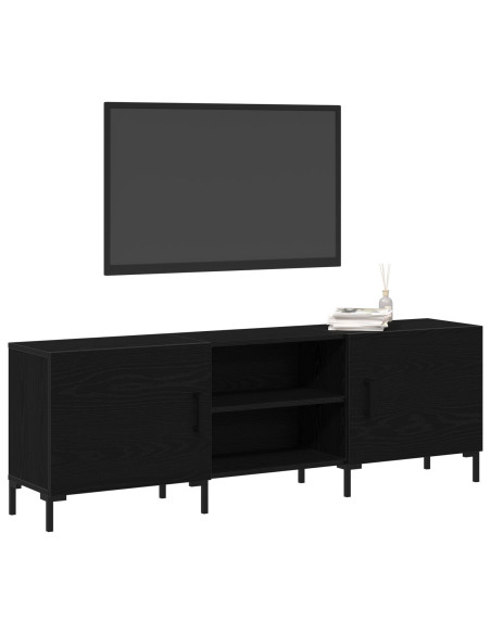 Mobile TV  Nero Rovere 150x30x50 cm Legno ingegnerizzato