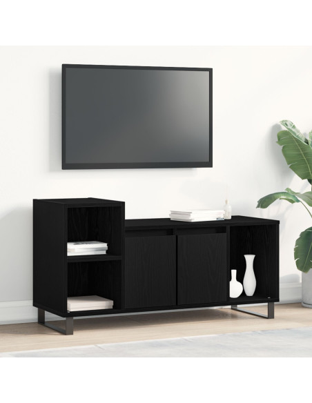 Mobile TV  Nero Rovere 100x35x55 cm Legno ingegnerizzato