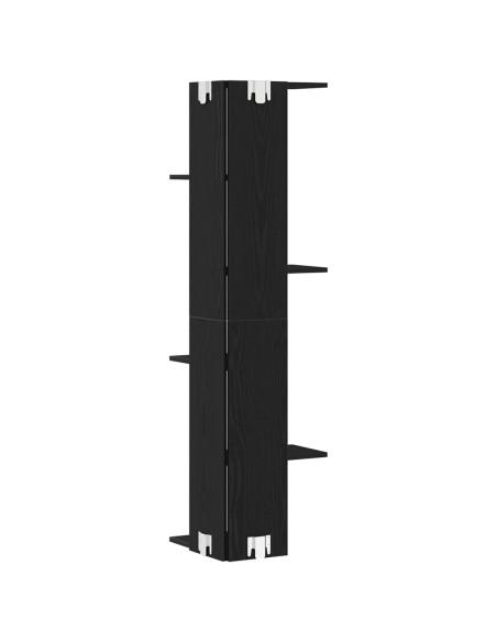 Mensola d'angolo  Nera in Rovere 36,5x36,5x140 cm in Legno Ingegnerizzato