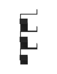 Mensola Angolare da Parete Rovere Nero 45 x 45 x 147 cm 2