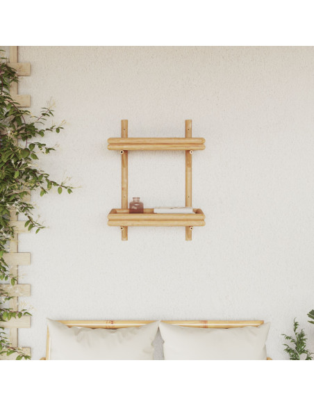 mensola a muro 2 ripiani 45x26x60 cm in bambù