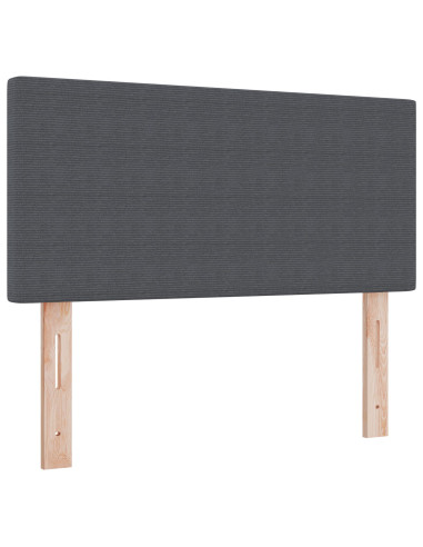 Letto a molle con testiera Grigio Scuro e Bianco 100 x 200 cm