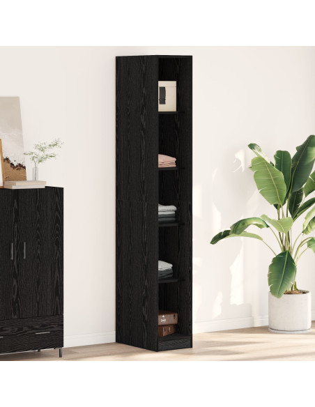 Armadio rovere nero - 30x50x200 cm, Realizzato in legno ingegnerizzato