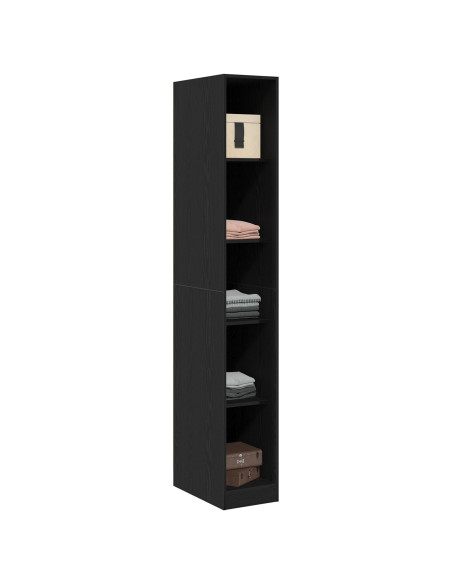 Armadio rovere nero - 30x50x200 cm, Realizzato in legno ingegnerizzato