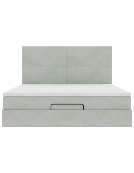 Struttura Letto Pouf con Materassi 160x200 cm in Velluto