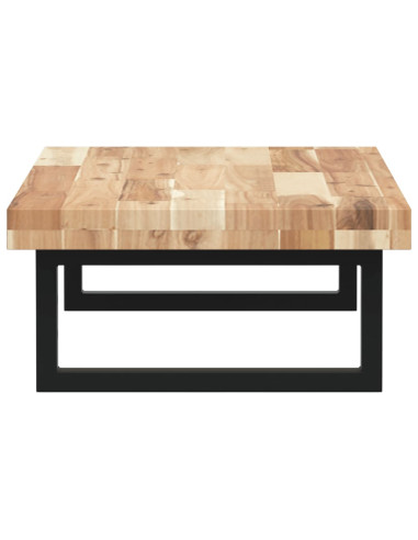 Ripiano a Parete per Lavabo in Acciaio e Massello di Acacia