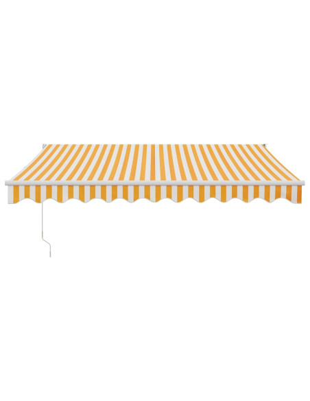 Tenda Retrattile Gialla e Bianca 3,5x2,5 m Tessuto e Alluminio
