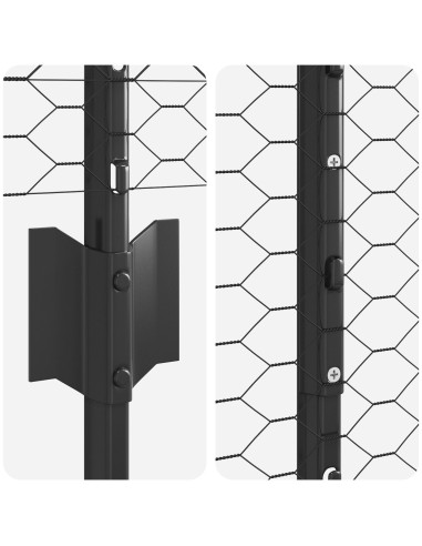 Recinzione con Posto Grigio 1,4 x 25 m Acciaio