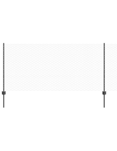 Recinzione con Posto Grigio 1 x 50 m Acciaio e PVC