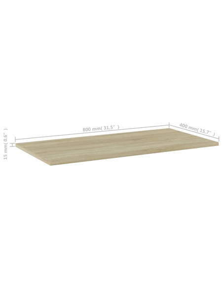 Ripiani per Libreria 4pz Rovere Sonoma 80x40x1,5cm Multistrato