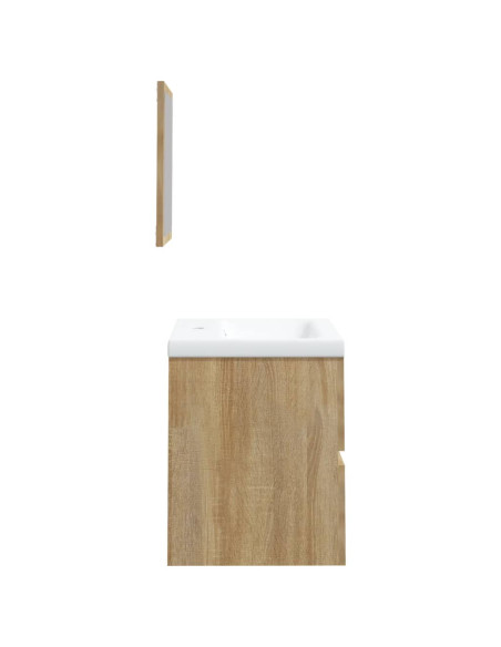 Mobile da Bagno con Lavabo e Specchio Rovere Sonoma