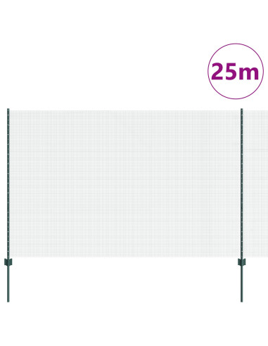 Recinzione con Posto Verde 1,6 x 25 m Acciaio e PVC