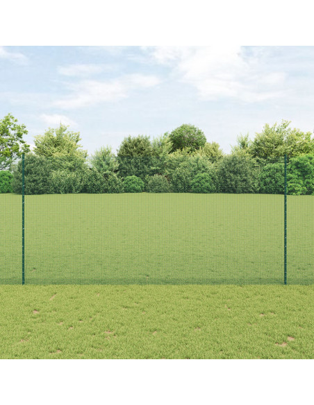 Recinzione con Posto Verde 1,6 x 25 m Acciaio e PVC