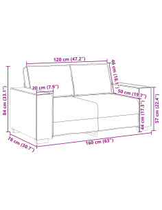 Divano Cappuccino 160 x 80 x 84 cm Tessuto