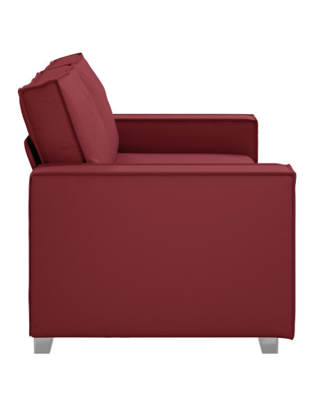 Divano Loveseat  Rosso Vino 140 cm in Pelle Sintetica