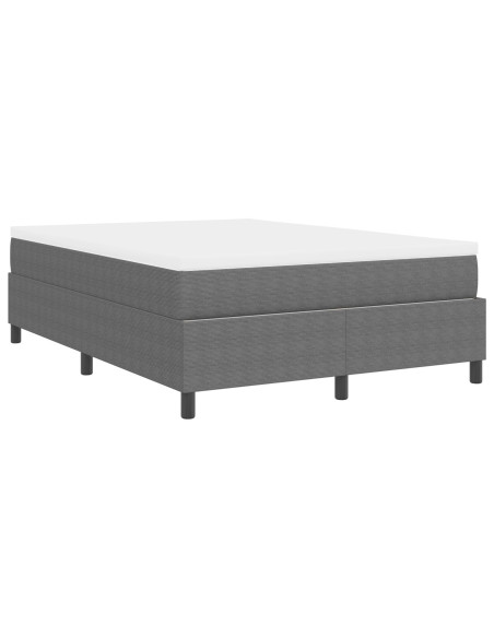 Letto a Molla  con Materasso Grigio Chiaro 160x200 cm Tessuto a Coste