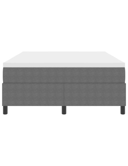 Letto a Molla  con Materasso Grigio Chiaro 160x200 cm Tessuto a Coste