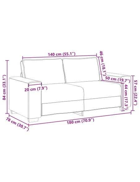 Divanetto  Crema 140 cm in Pelle Sintetica