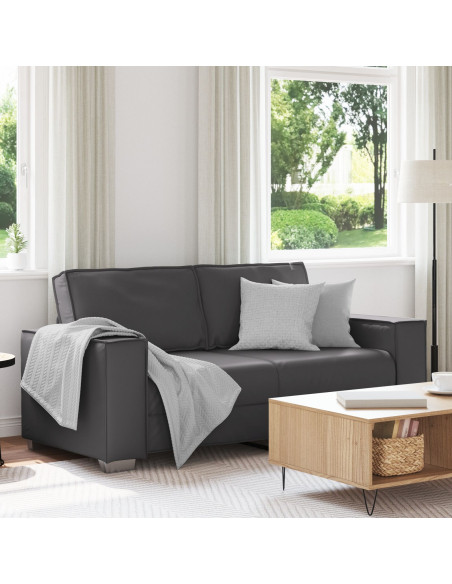 Sofa Grigio 140 cm in Pelle Sintetica