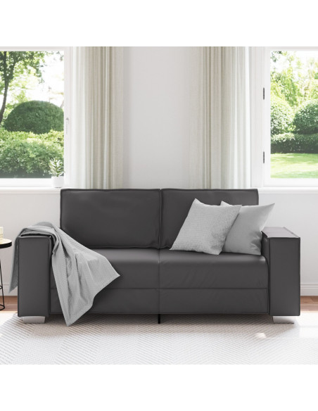Sofa Grigio 140 cm in Pelle Sintetica