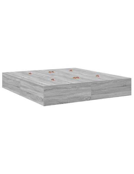 Struttura Letto con Contenitore Grigio Sonoma 180x200 cm