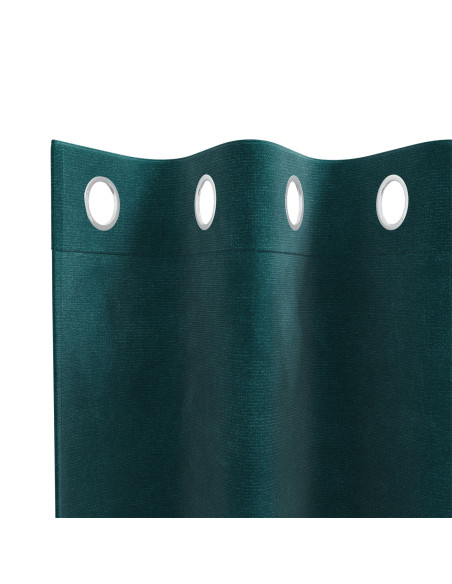 Tende Oscuranti  con Occhielli 2 pz Verde Scuro Velluto