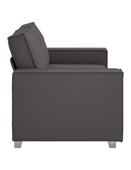 Sofa Grigio 140 cm in Pelle Sintetica
