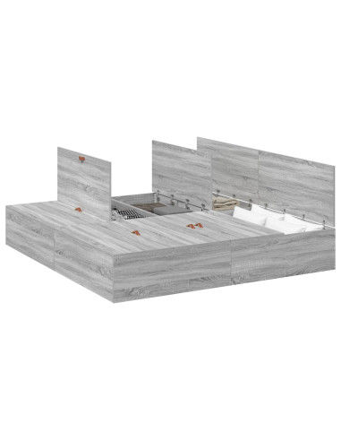 Struttura letto con contenitore Grigio Sonoma 180 x 200 cm