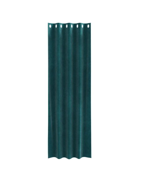 Tende Oscuranti  con Occhielli 2 pz Verde Scuro Velluto