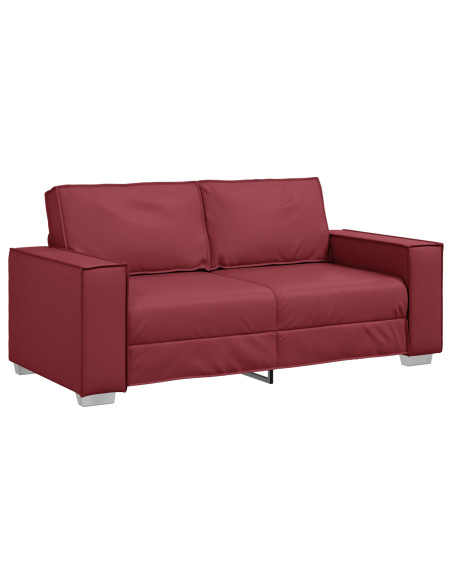 Divano Loveseat  Rosso Vino 140 cm in Pelle Sintetica