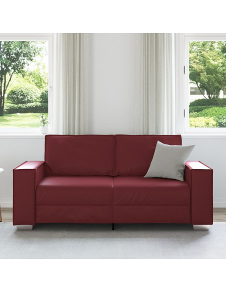 Divano Loveseat  Rosso Vino 140 cm in Pelle Sintetica